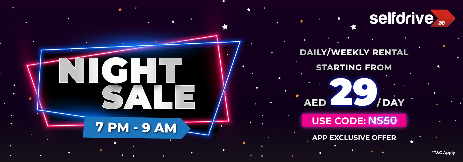 Night sale, Night sale in UAE, Car rental deals, car sale
