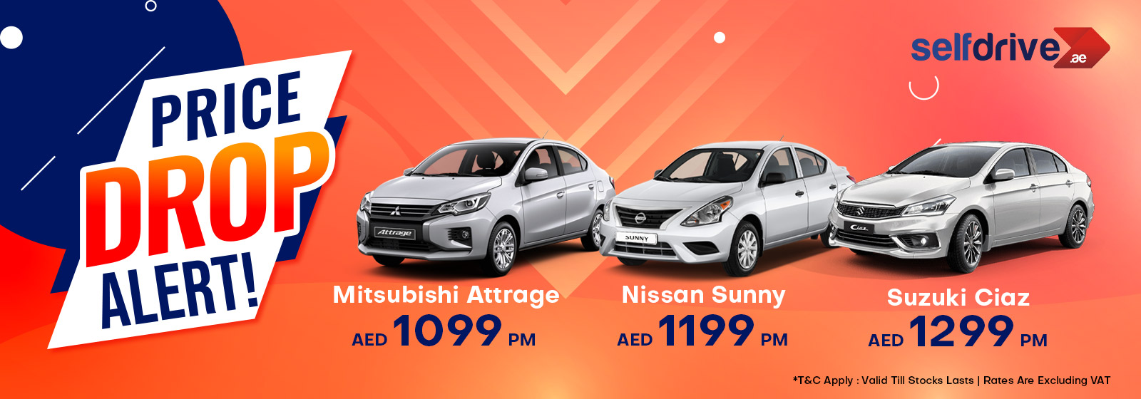 Pice Drop Alert, Mitshubishi Attrage, Nissan Sunny, Suzuki Ciaz