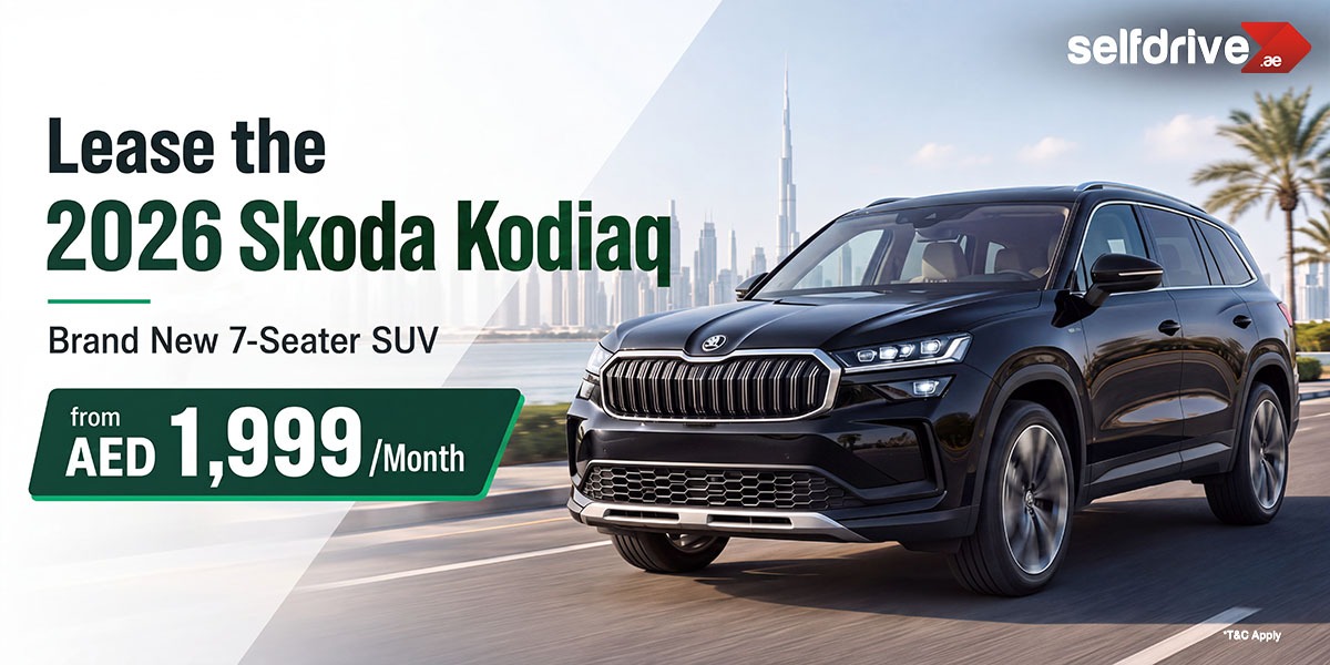 Lease the 2026 Skoda Kodiaq Brand New 7-Seater SUV from AED 1,999/Month