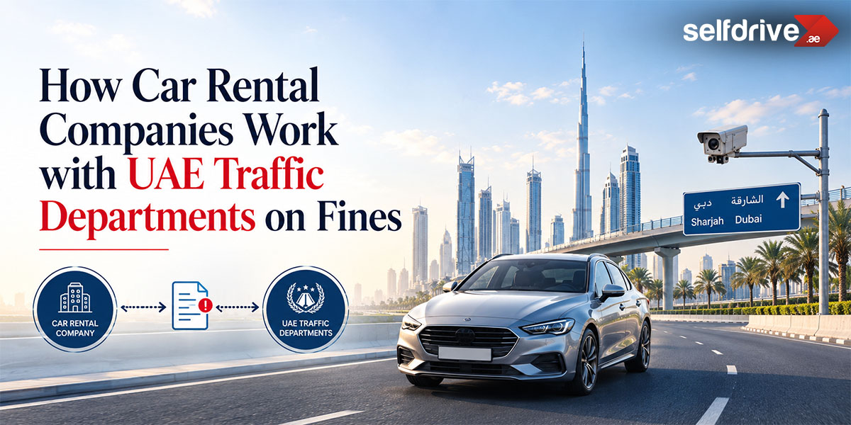 Banner of How Car Rental Companies Work with UAE Traffic Departments on Fines
