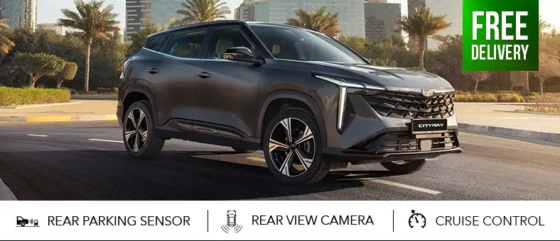 Geely Emgrand 2024 available for monthly car hire in the UAE with Selfdrive